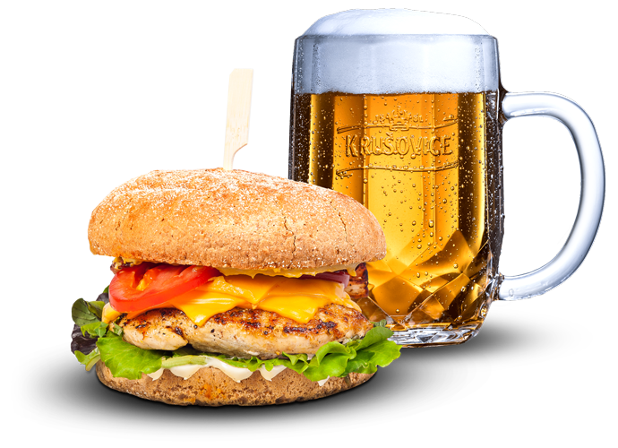 burger pivo